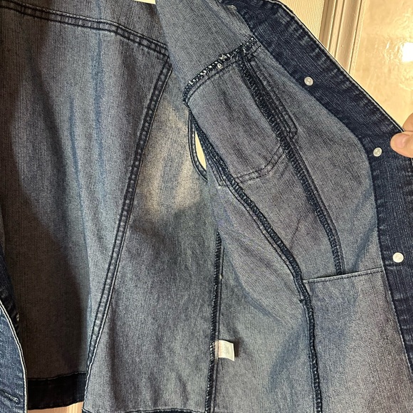 Women’s Christopher & Banks Denim Vest with Sequins. - Picture 5 of 7